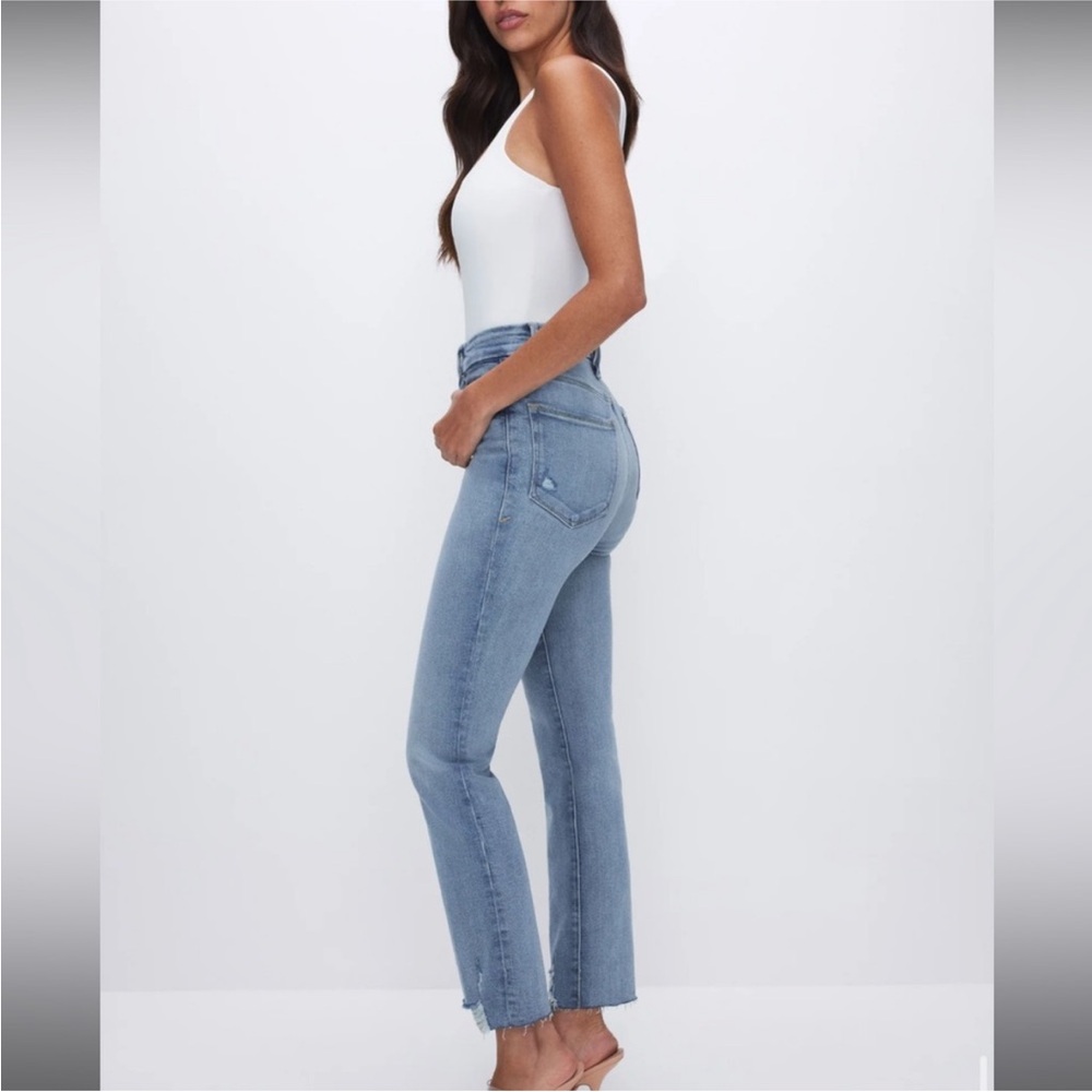 💎 GOOD AMERICAN GOOD LEGS STRAIGHT LIGHT COMPRESSION JEANS